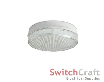 Compact 28W 2D Emergency Surface Fitting CW Prismatic Diffuser White Base
